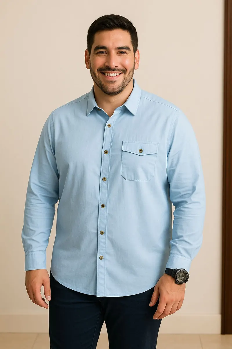 Camisa Manga Larga con Bolsillo